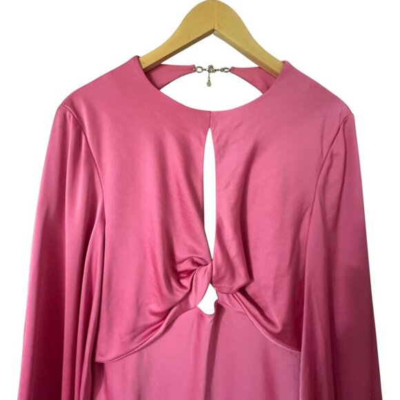 Significant Other Demi Pink Satin Open Back Midi Gown Dress 10 Evening Cocktail - Picture 5 of 13